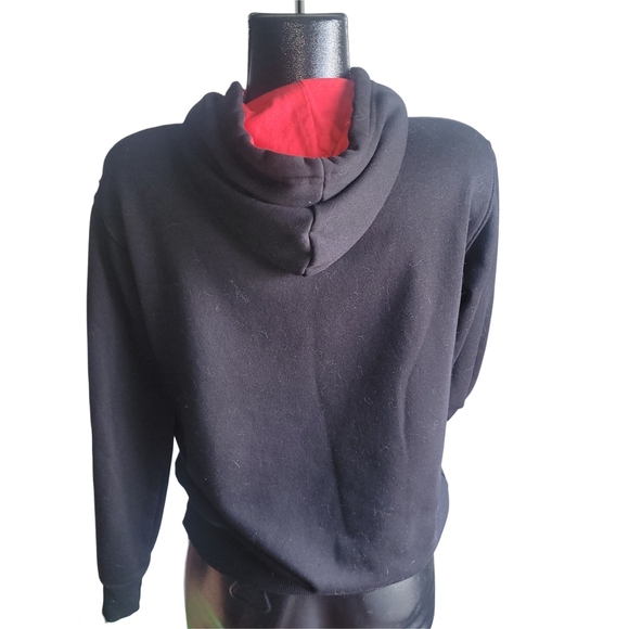 Tommy Hilfiger Black Pullover Hoodie with Red Accents M - Picture 5 of 6